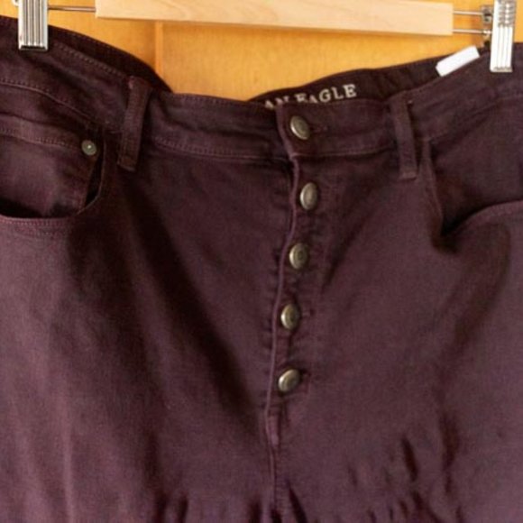AE Outfitters Super Stretch X & Super High Rise Button Up Jeggings womens 18T - Picture 2 of 14